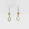 Light Opal Earrings in 925 Sterling Silver - Green-Blue