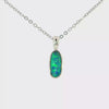 Australian Doublet Opal Pendant set in 925 Sterling Silver - Blue-Green