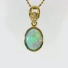 Black Opal Pendant in 14K Yellow Gold - Green-Blue