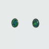 Triplet Opal Earrings in 925 Sterling Silver - Green-Blue