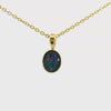 Triplet Opal Pendant in 14K Yellow Gold - Green-Blue