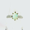 Light Opal Ring in Stainless Steel - Green-Blue