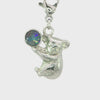 Triplet Opal Koala Charm set in Stainless Steel