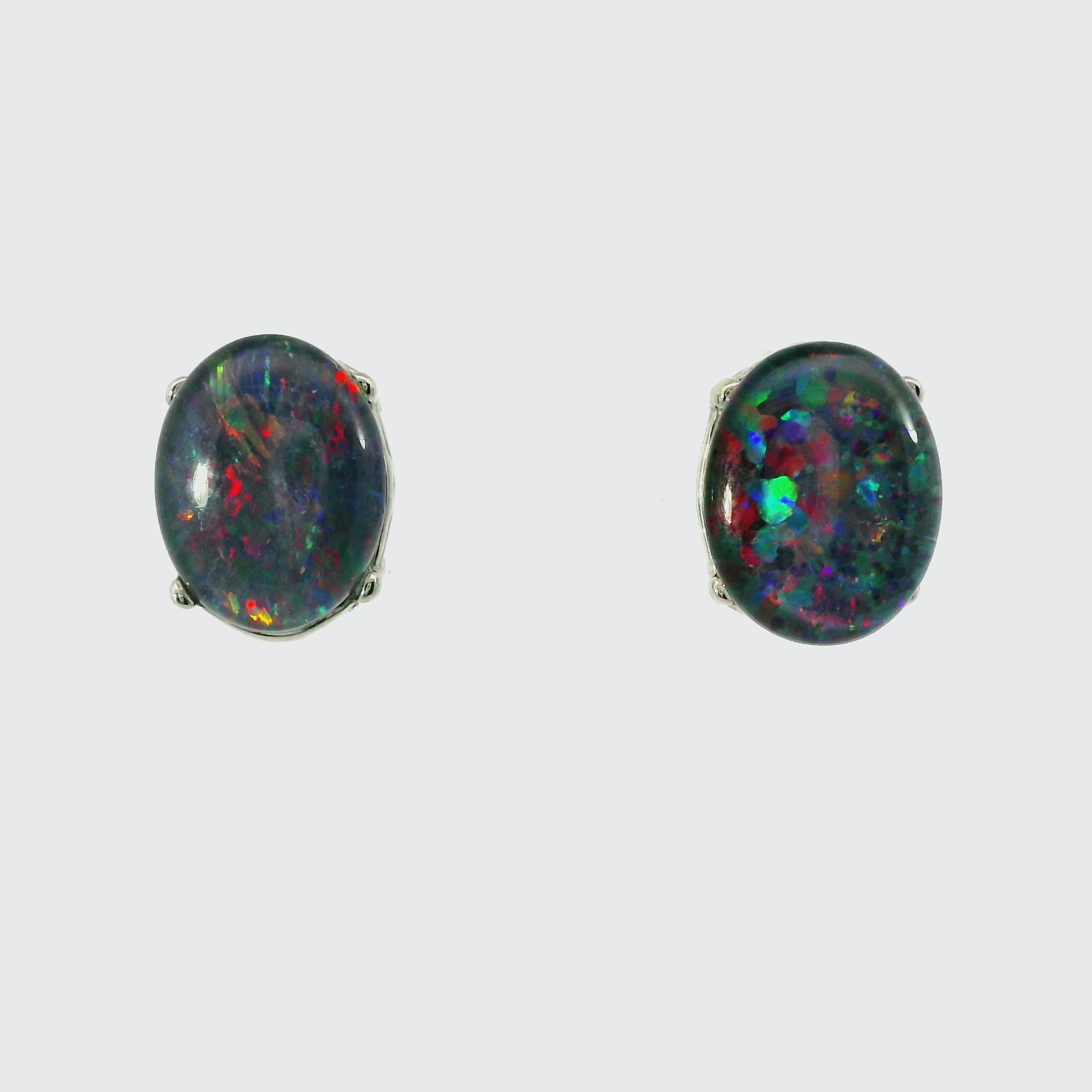 Triplet Opal Earrings in Stainless Steel - Multicolour