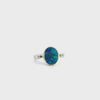 Doublet Opal Ring in 925 Sterling Silver - Green-Blue