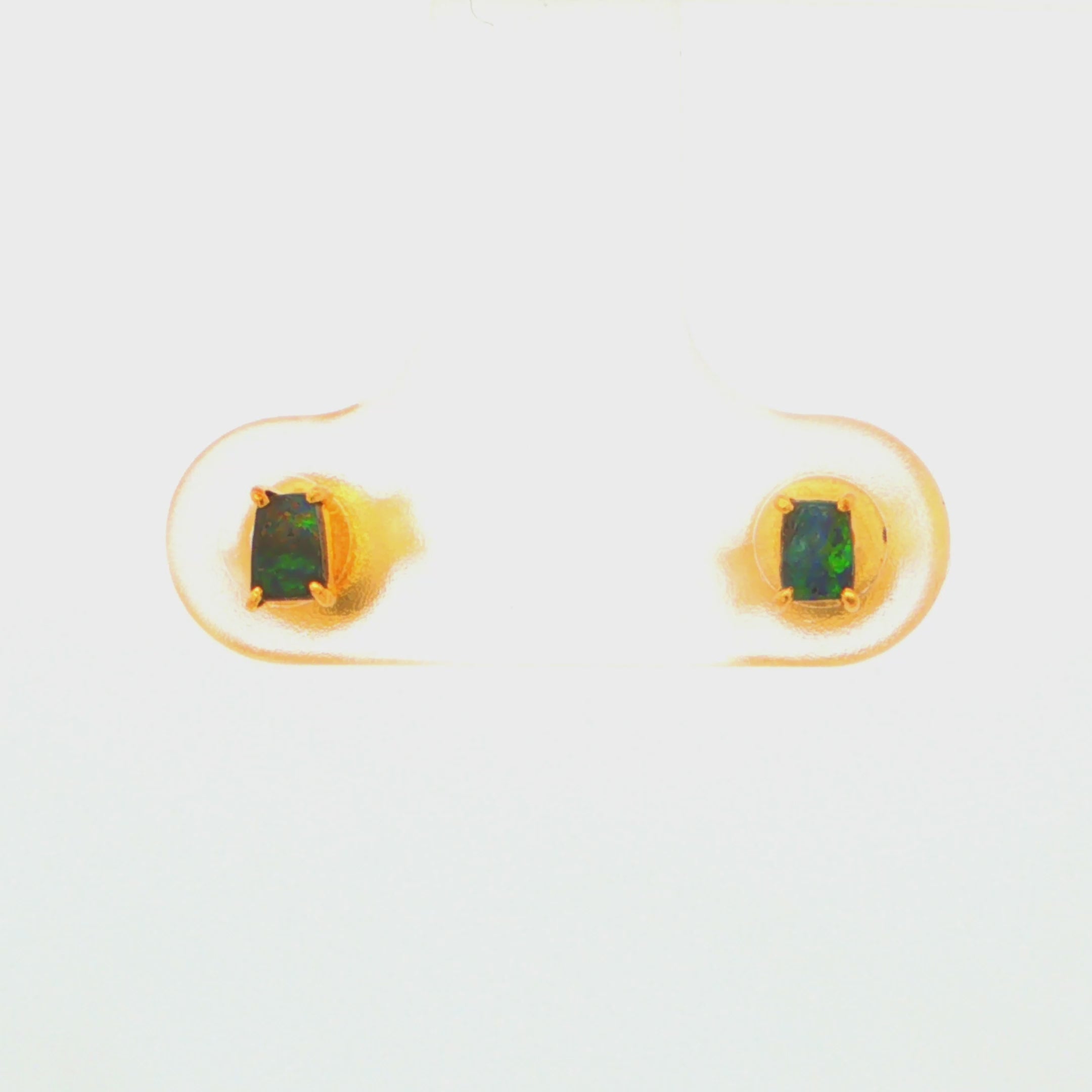 Boulder Opal Earrings set in Gold Plated Sterling Silver