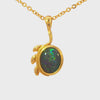 Triplet Opal Pendant in Gold Plated Stainless Steel - Multicolour