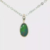 Australian Doublet Opal Pendant set in 925 Sterling Silver - Green and Blue
