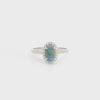 Black Opal Ring in 18K White Gold - Multicolour