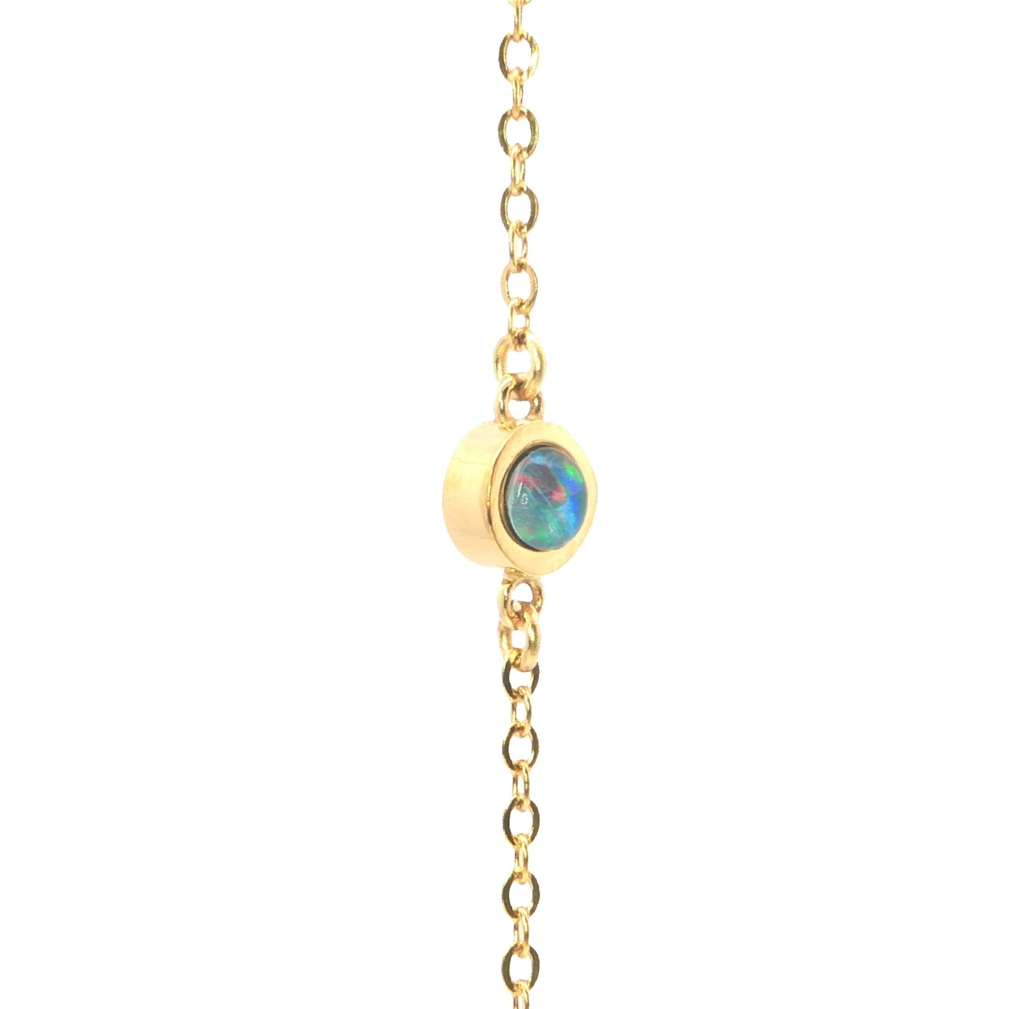 Triplet Opal Bracelet in Gold Plated Stainless Steel - Australian Opal Cutters and Pearl Divers
