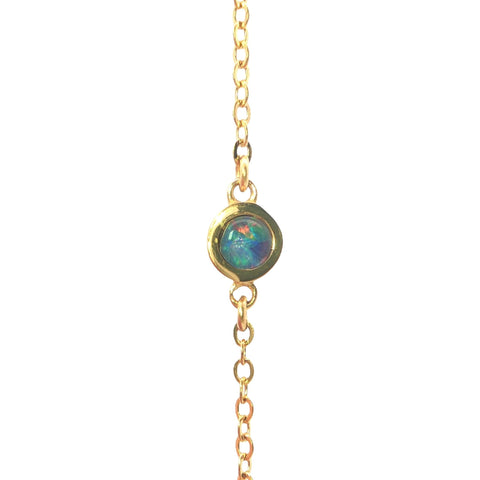 Triplet Opal Bracelet in Gold Plated Stainless Steel - Australian Opal Cutters and Pearl Divers