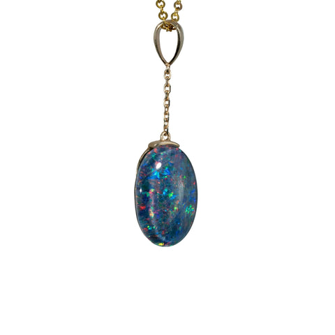 Triplet Opal Pendant in 10K Yellow Gold - Multicolour - Australian Opal Cutters and Pearl Divers