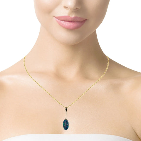 Triplet Opal Pendant in 10K Yellow Gold - Multicolour - Australian Opal Cutters and Pearl Divers