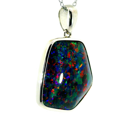 Triplet Opal Pendant in 925 Sterling Silver - Multicolour - Australian Opal Cutters and Pearl Divers