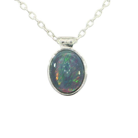 Triplet Opal Pendant set in 925 Sterling Silver - Multicolour - Australian Opal Cutters and Pearl Divers