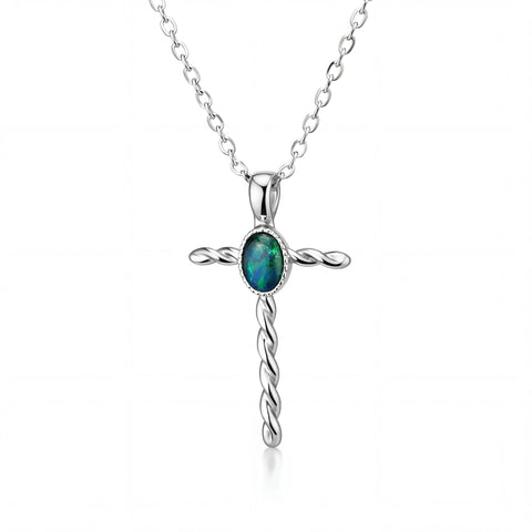 Triplet Opal Pendant set in Stainless Steel - Australian Opal Cutters and Pearl Divers