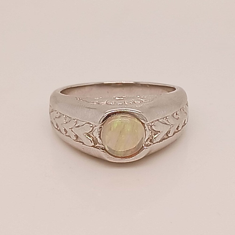Australian Light Opal Ring set in 925 Sterling Silver
