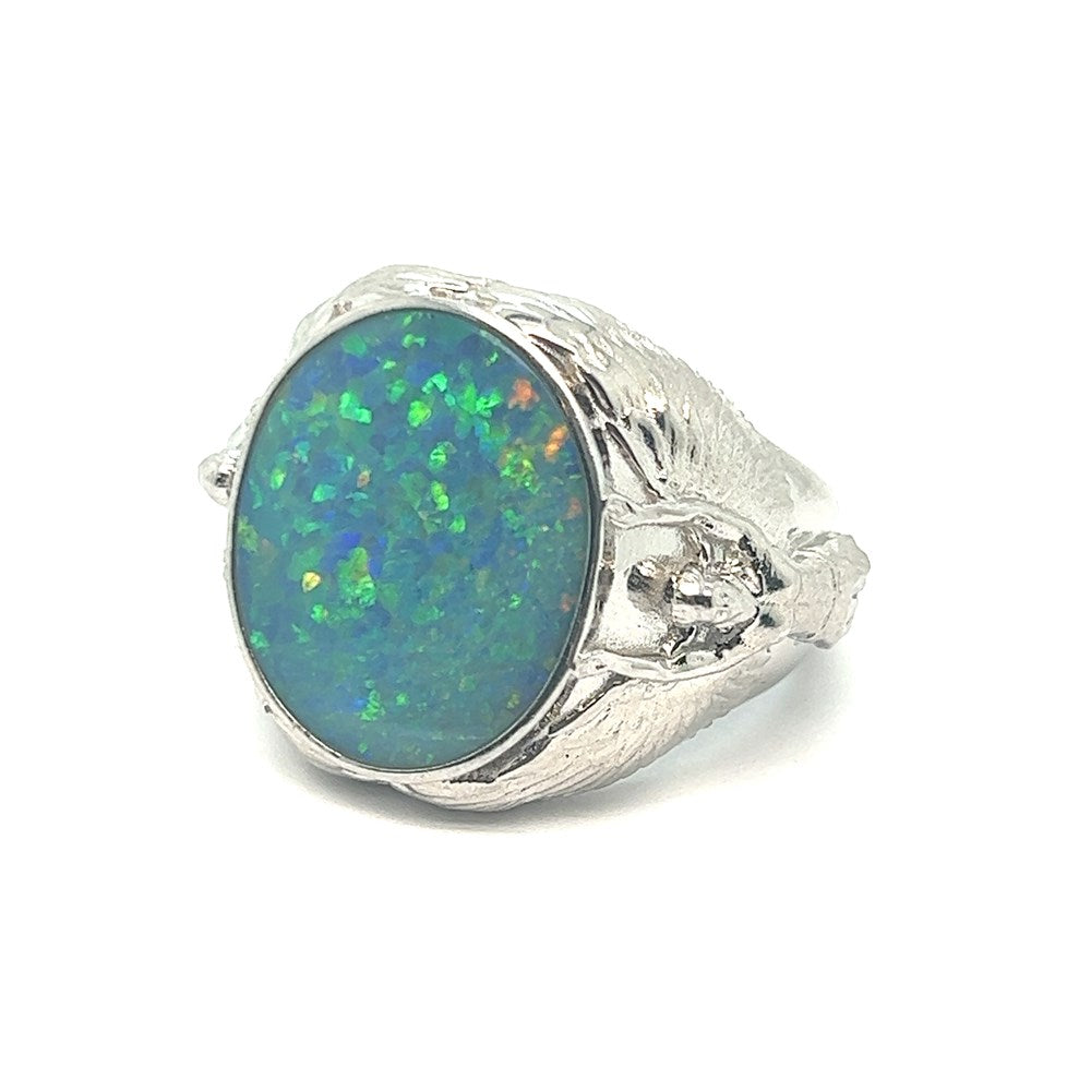 Men's Doublet Opal Bezel Ring
