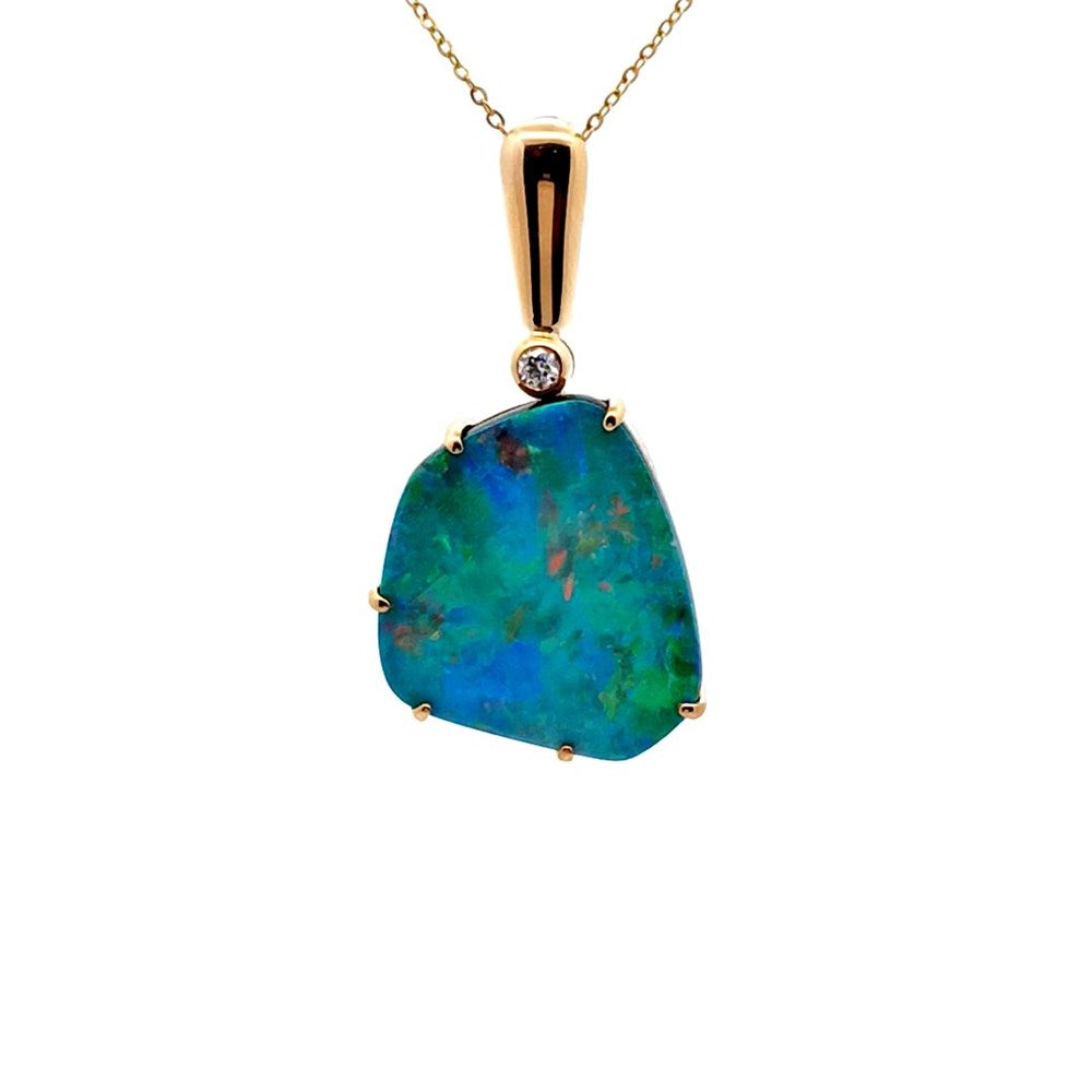 Australian Doublet Opal Pendant set in 9k Gold